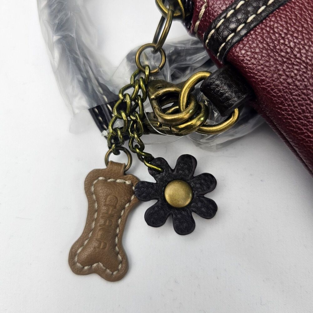 Chala Paw Print Crossbody Phone Bag Maroon NWT Vegan Dog Lover Purse - Picture 5 of 12